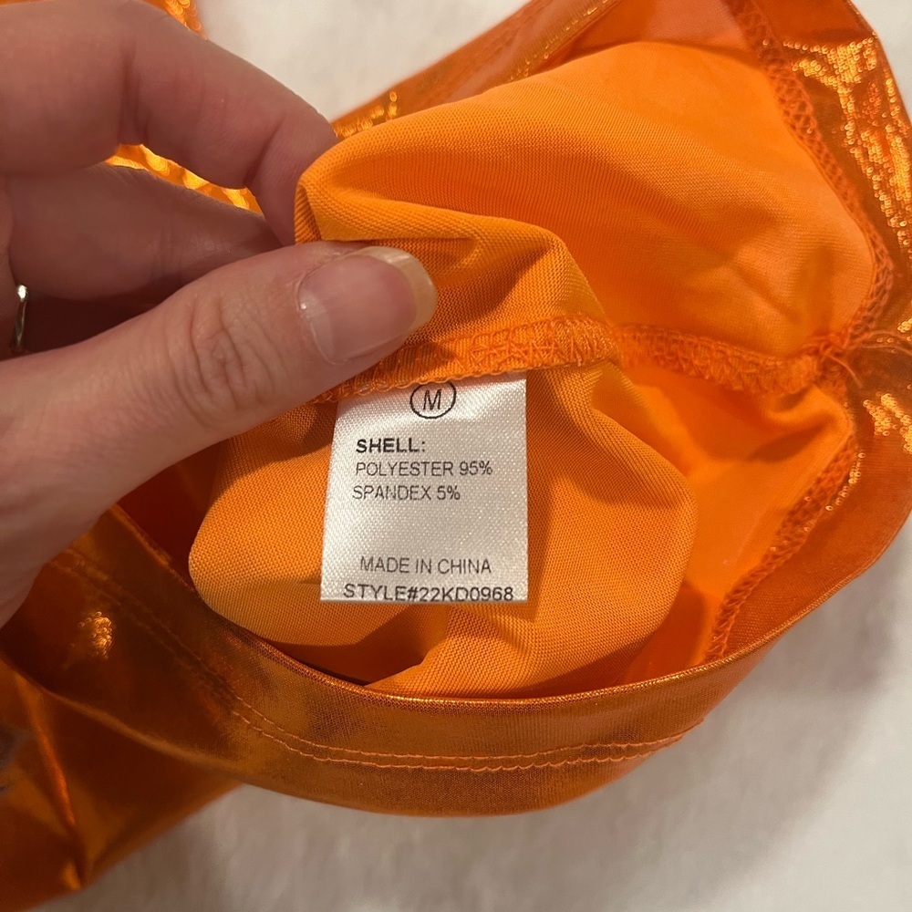 Fashion Nova Short Temper Metallic Mini Dress - Orange - Size M - Picture 7 of 8